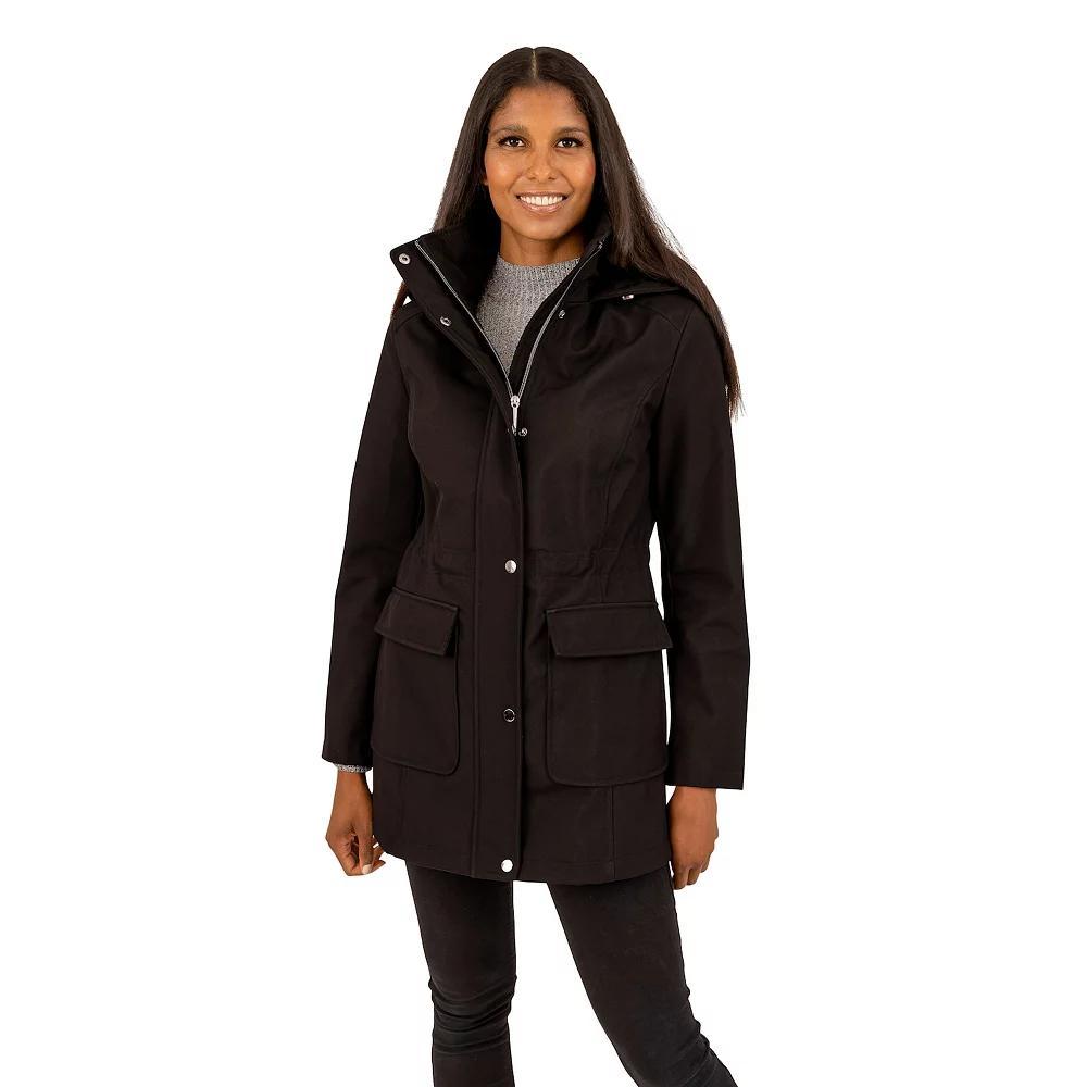 Women's Fleet Street Faux-Fur Hooded A-Line Soft Shell Anorak Parka Jacket,  Product Image