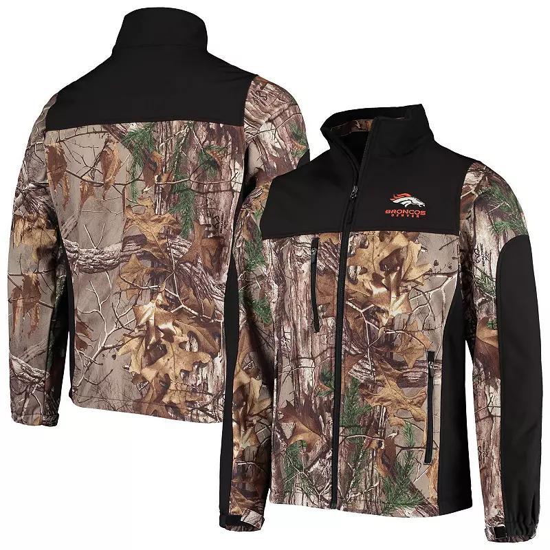 Men's Dunbrooke Realtree Camo/Black Denver Broncos Circle Hunter Softshell Full-Zip Jacket, Size: Medium, Green Product Image