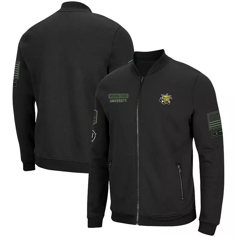 Mens Colosseum Black Miami University RedHawks OHT Military Appreciation High-Speed Bomber Full-Zip Jacket Product Image