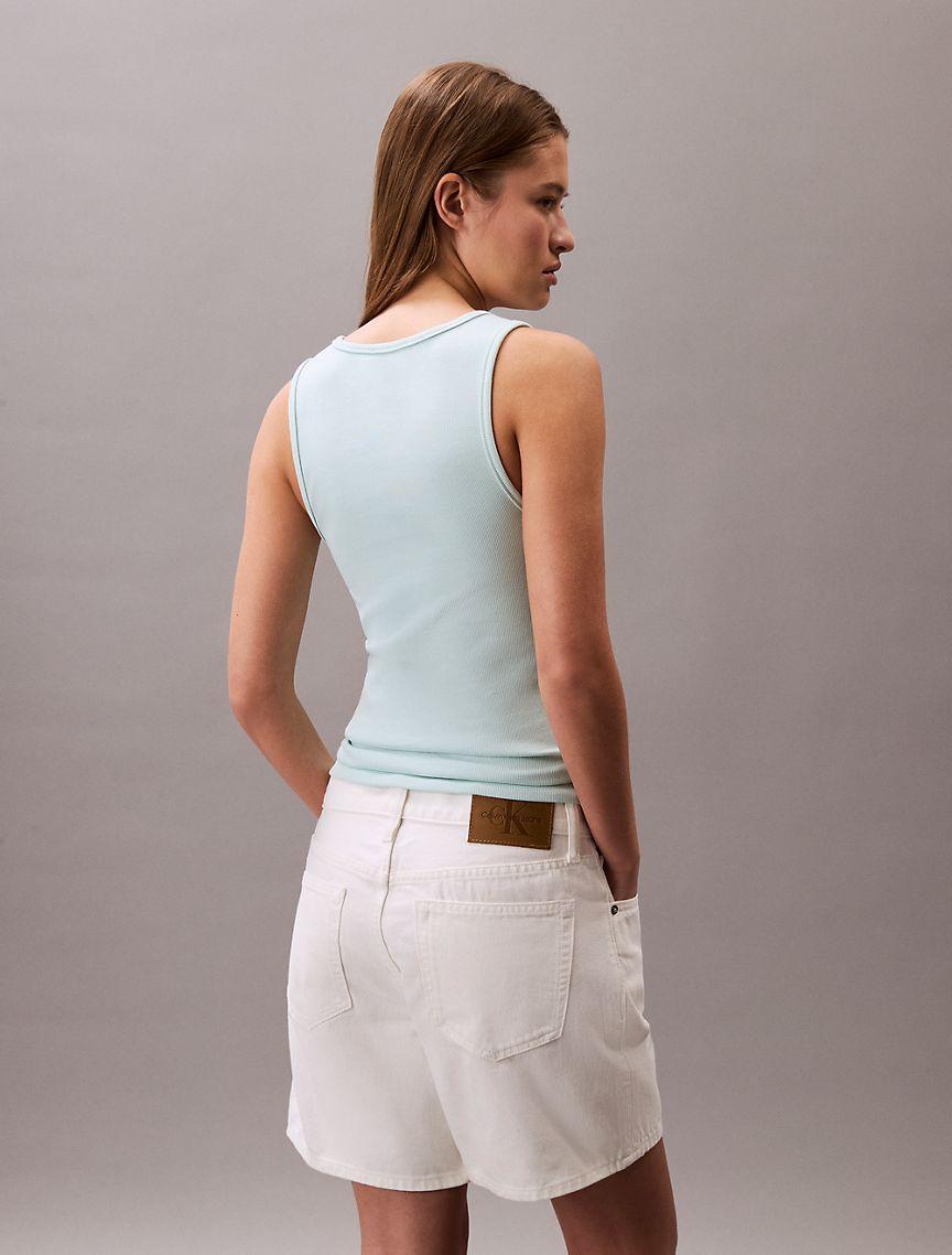 Cotton Contour Rib Henley Tank Top Product Image