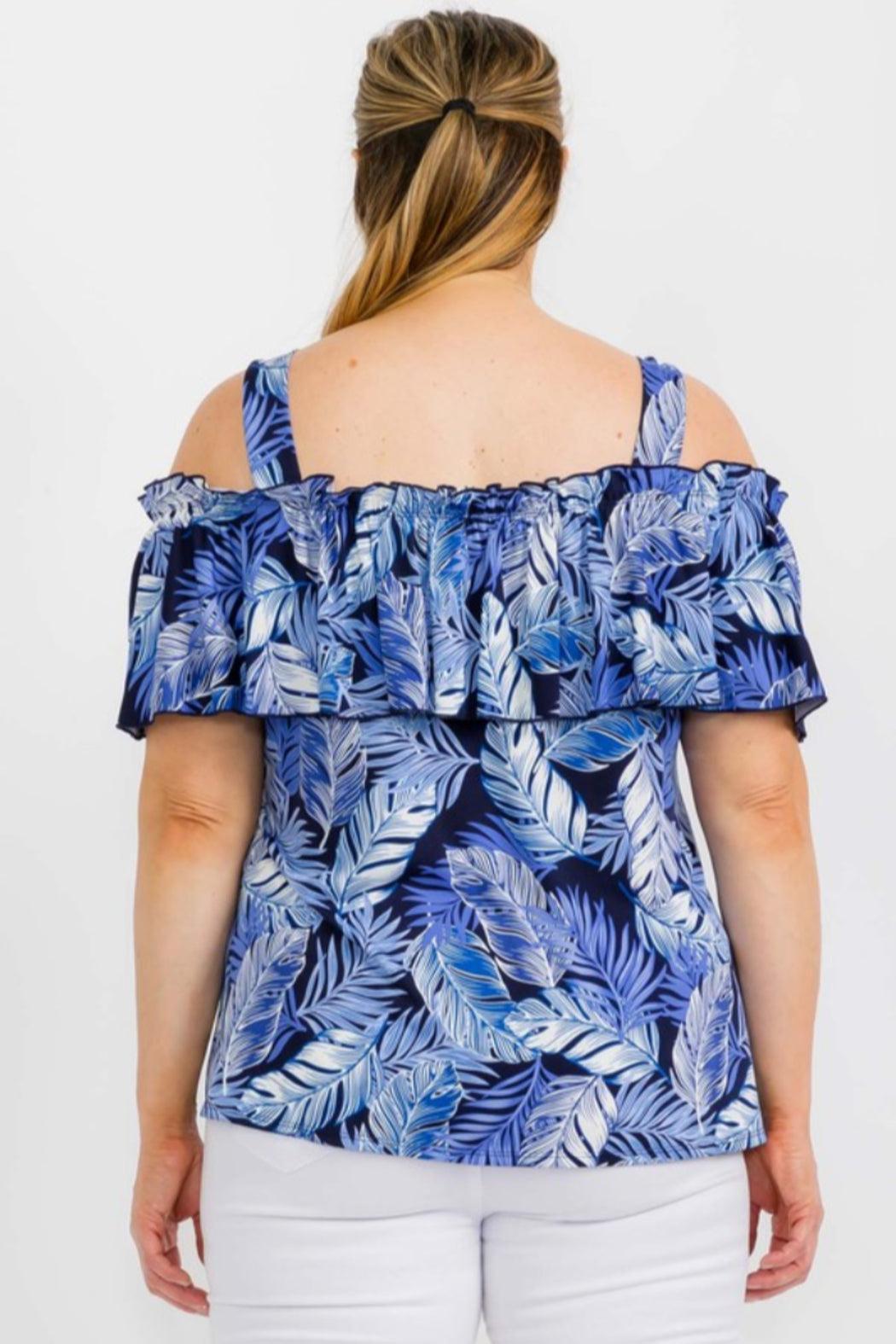 Cold Shoulder Ruffle Top Product Image