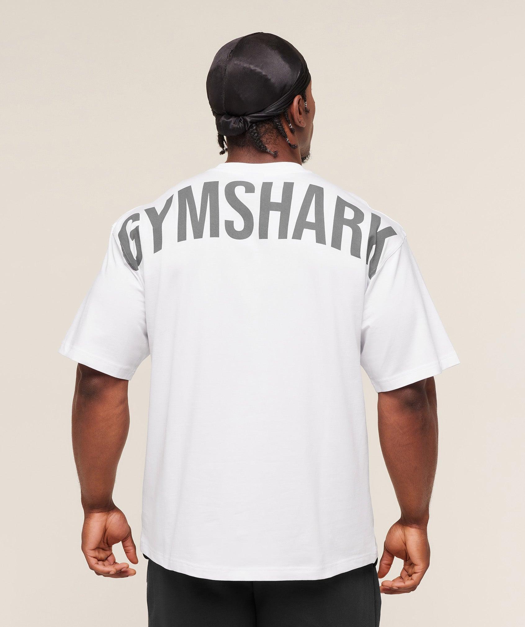 Gymshark Power T-Shirt - White Male Product Image