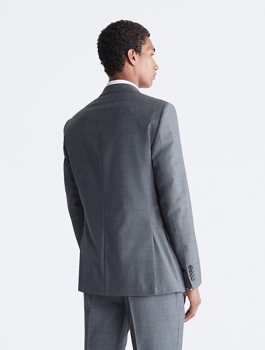 Slim Fit Heather Grey Suit Jacket Product Image
