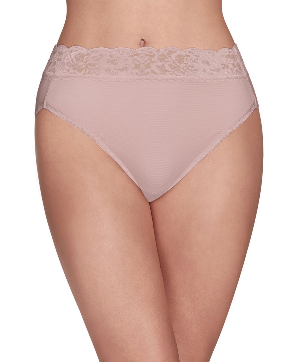 Women's Vanity Fair Lingerie® Flattering Lace Hi-Cut Panty 13280, Size: 6, Sheer Quartz Product Image