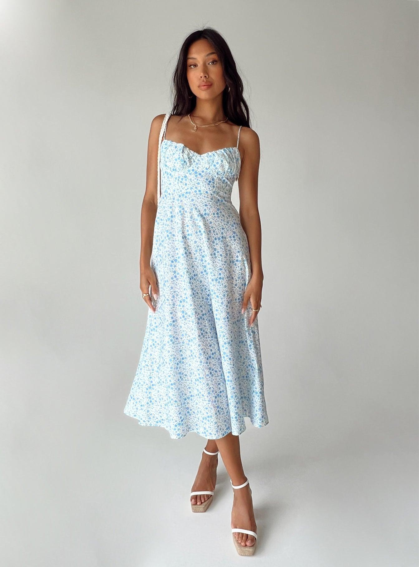 Amara Midi Dress Blue Multi Product Image