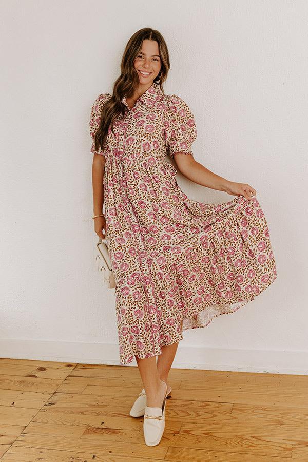 Falling For Floral Midi Dress Product Image