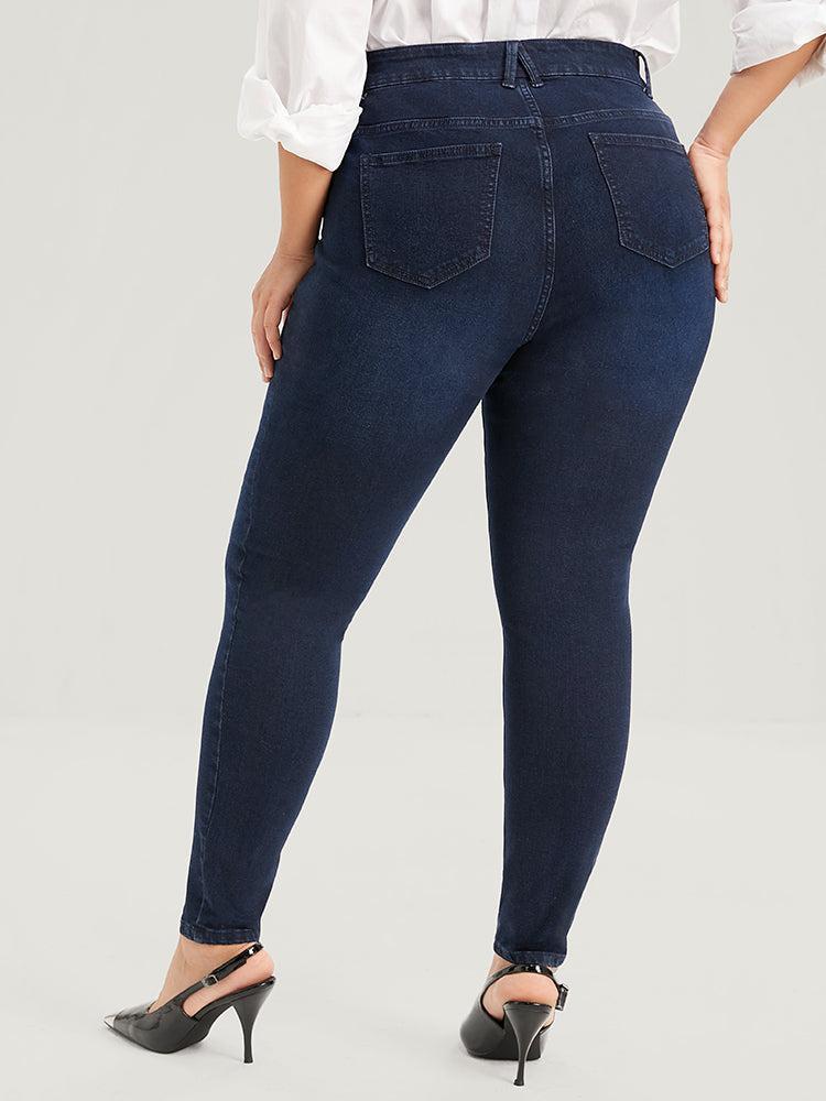 Skinny Very Stretchy High Rise Dark Wash Sculpt Waist Full Jeans Female Product Image