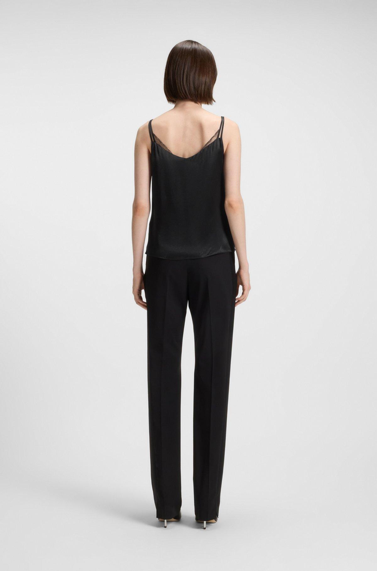 Satin camisole top with lace trims Product Image