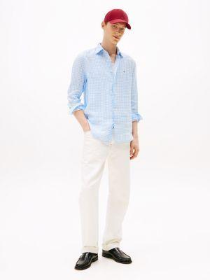 Regular Fit Gingham Linen Shirt Product Image