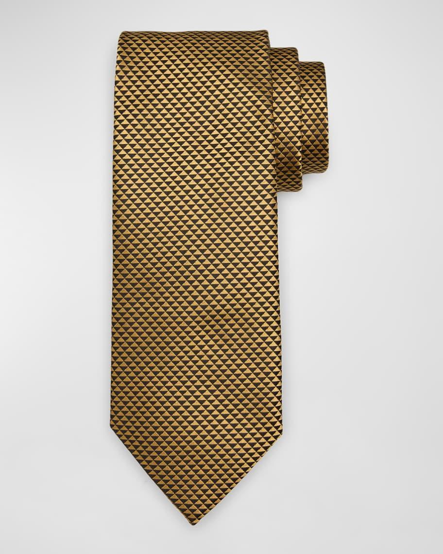 Mens Diamond Woven Silk Tie Product Image