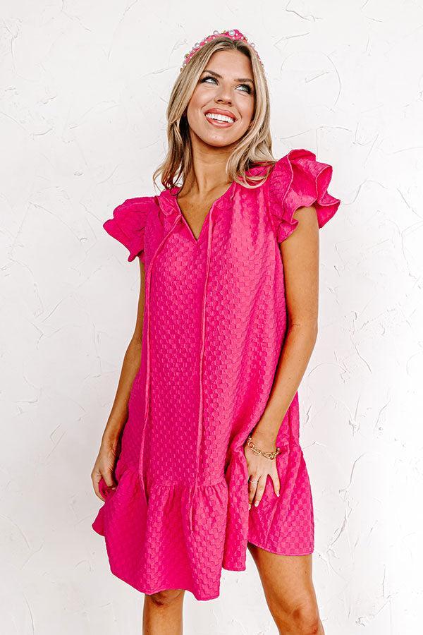 Cutest In The Room Shift Dress In Hot Pink Product Image