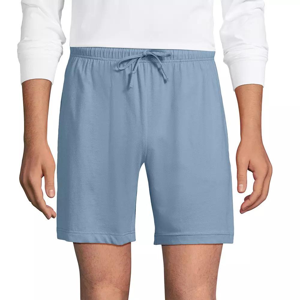 Men's Lands' End Knit Jersey Pajama Shorts, Size: XL, Pale Grey Blue Product Image