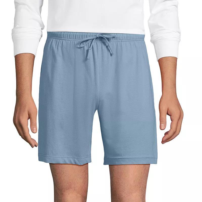 Men's Lands' End Knit Jersey Pajama Shorts, Size: XL, Pale Grey Blue Product Image