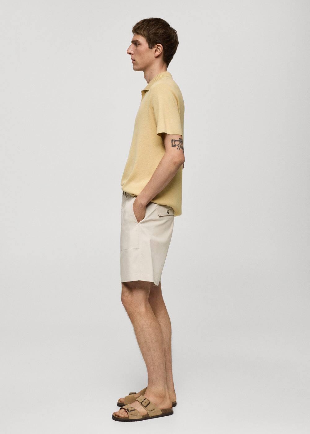 Mango Mens Herringbone Bermuda Shorts Product Image