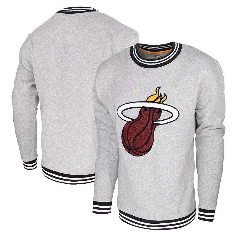 Men's Stadium Essentials Heather Gray Miami Heat Club Level Pullover Sweatshirt, Size: Small, Grey Product Image