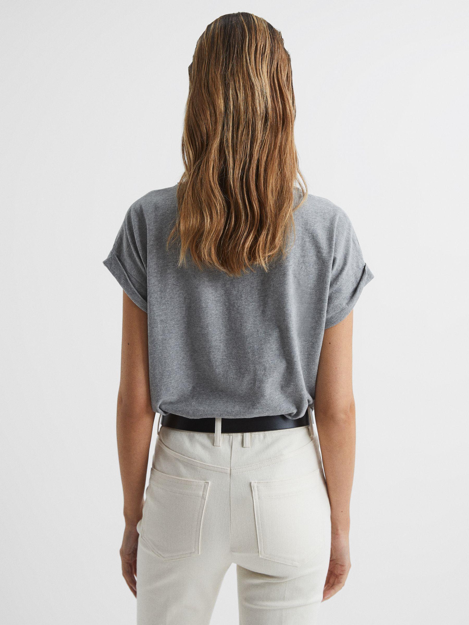 Cotton-Jersey Crew Neck T-Shirt in Grey Product Image