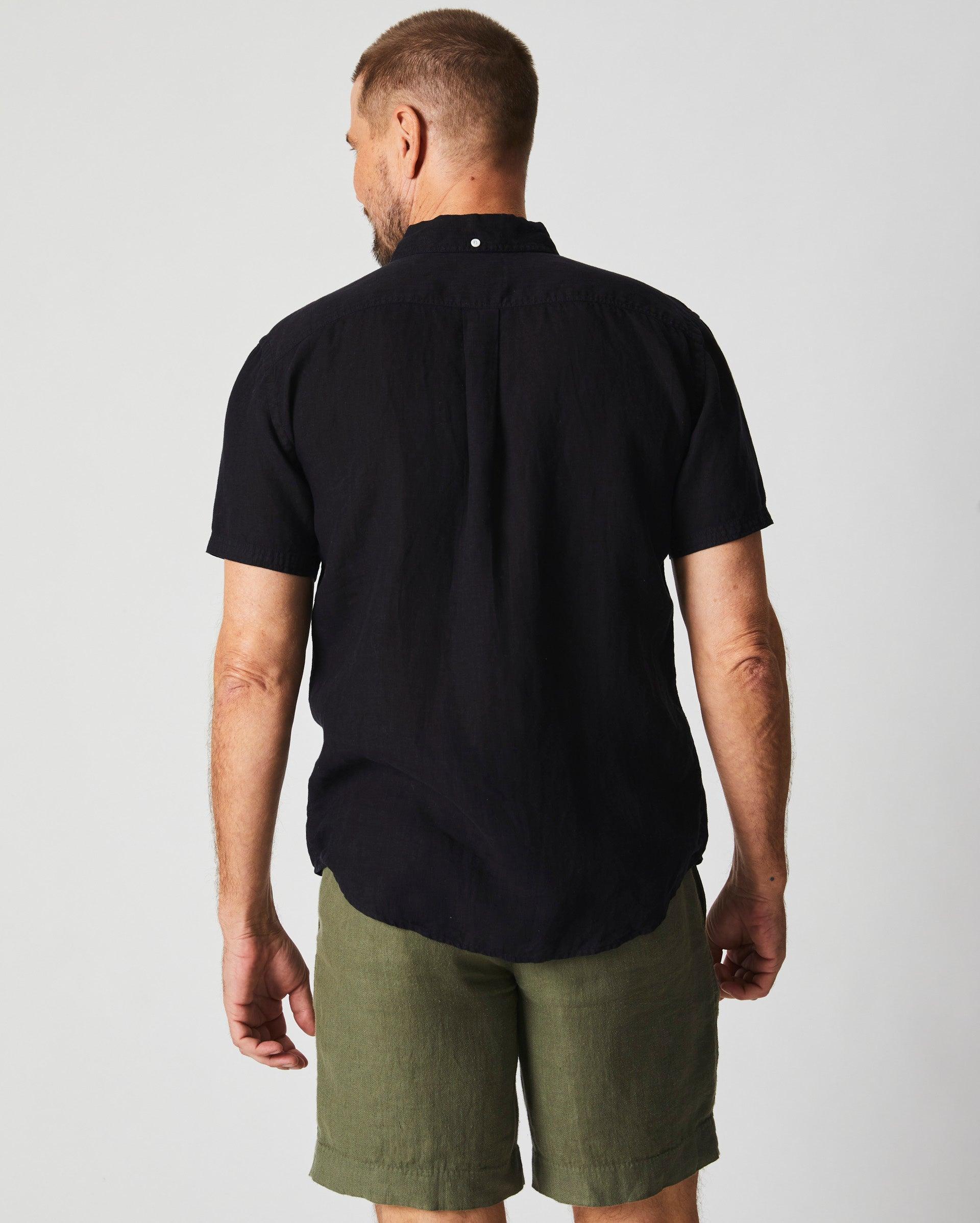 Short Sleeve Linen Tuscumbia Shirt Button Down -  Product Image