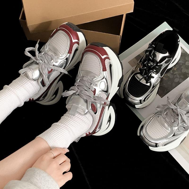 Platform Lace Up Sneakers Product Image