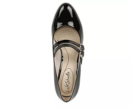 LifeStride True Women's Mary Jane Pumps, Size: 6 Wide, Black Patent Product Image