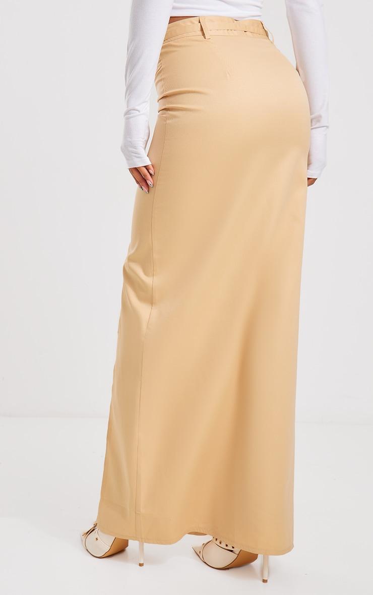 Stone Tailored Woven Belted Maxi Skirt Product Image