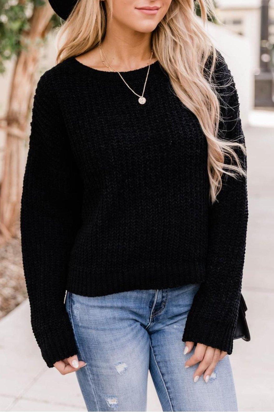 Cropped Black Sweater Product Image