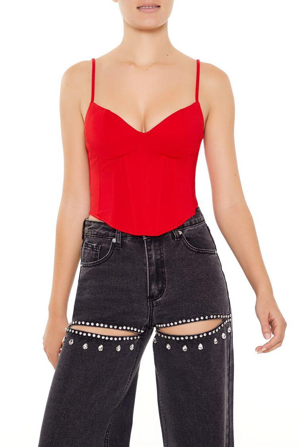 Sweetheart Cropped Bustier Cami | Forever 21 Product Image