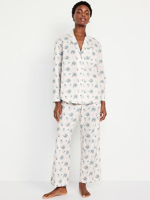 Poplin Pajama Pant Set Product Image