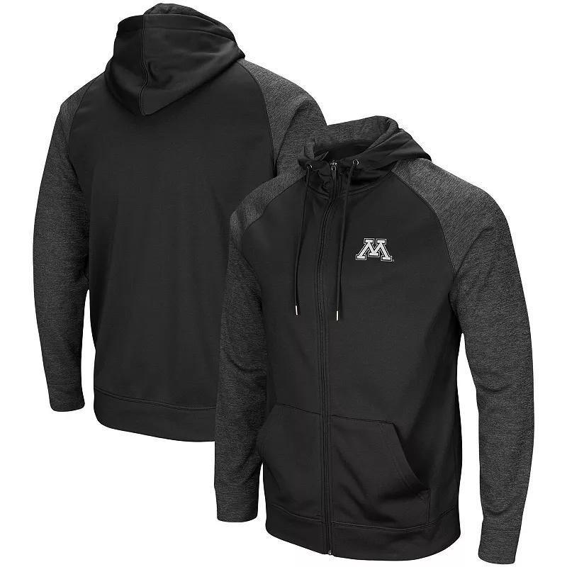 Men's Colosseum Black Louisville Cardinals Big & Tall Blackout 2.0 Raglan Full-Zip Hoodie, Size: 2XB Product Image