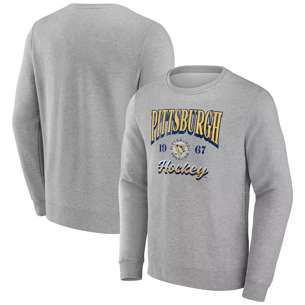 Men's Fanatics Gray Pittsburgh Penguins Nimbus Fleece Pullover Sweatshirt, Size: Medium, Grey Product Image