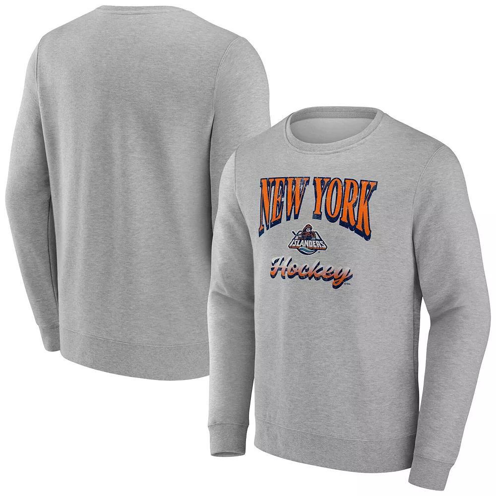 Men's Fanatics Gray New York Islanders Light the Candle Fleece Pullover Sweatshirt,  Product Image