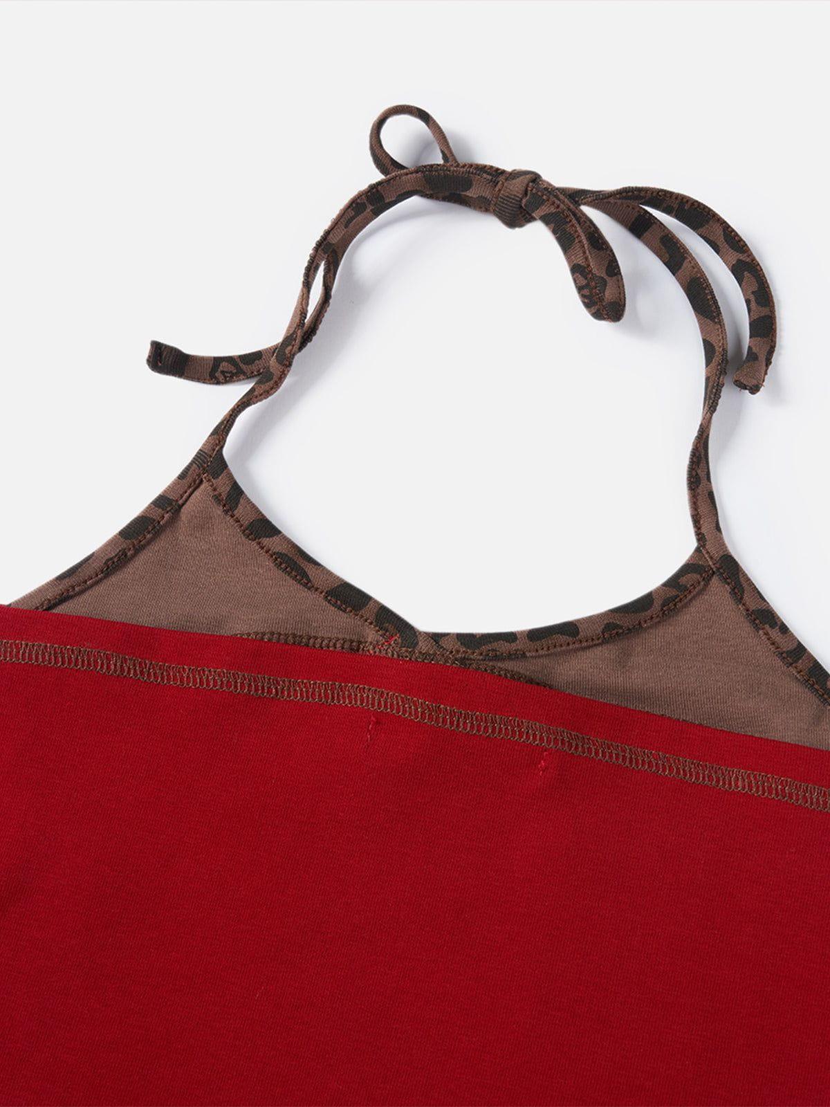 Aelfric Eden Leopard Print Patchwork Cami Top Female Product Image