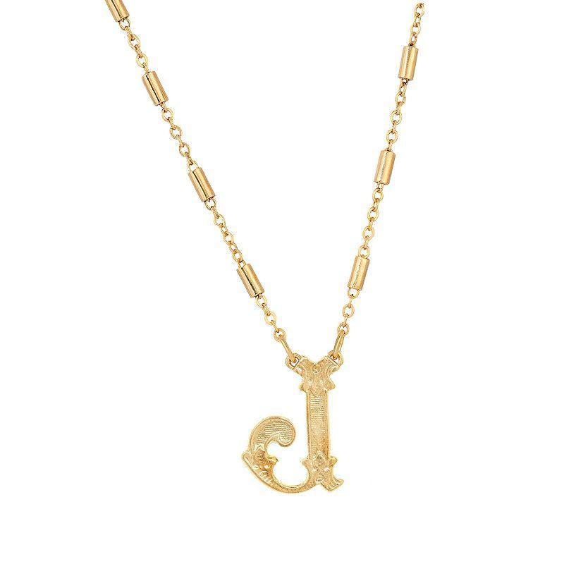 1928 Gold Tone Initial Necklace, Womens, Yellow L Product Image