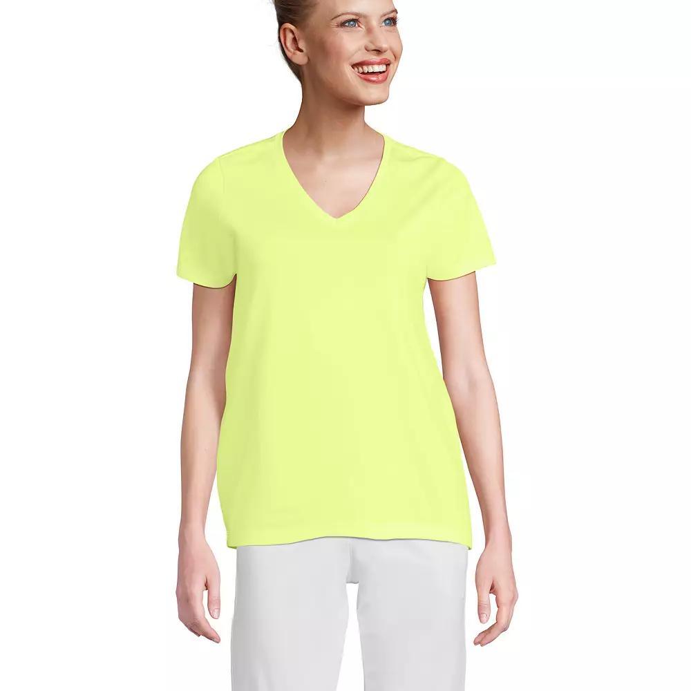 Petite Lands' End Relaxed-Fit Supima Cotton V-Neck Tee, Women's,  Product Image