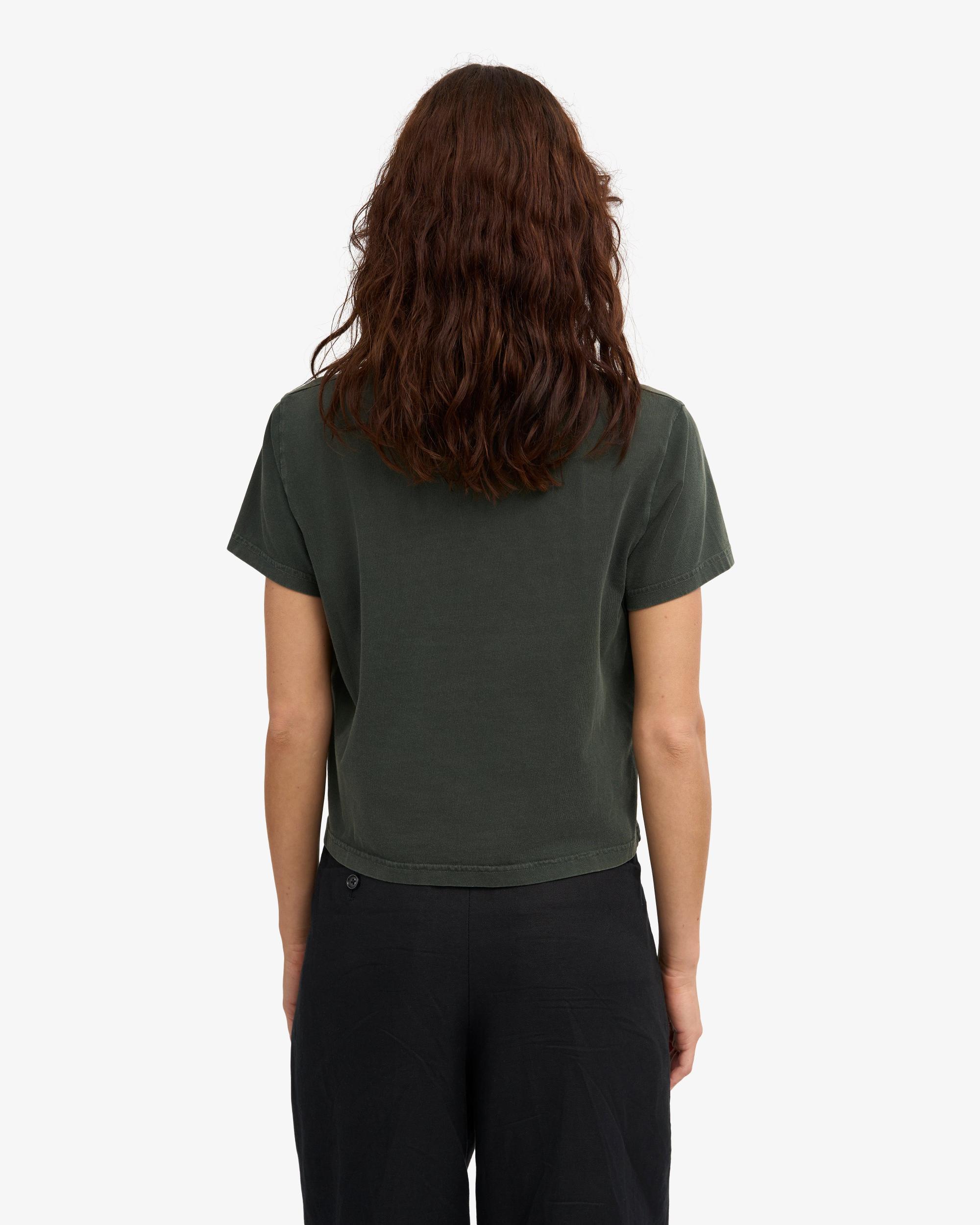 Organic Boxy Crop Tee - Petrol Blue Product Image