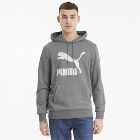 PUMA Classics French Terry Logo Men's Hoodie in Medium Grey Heather Product Image