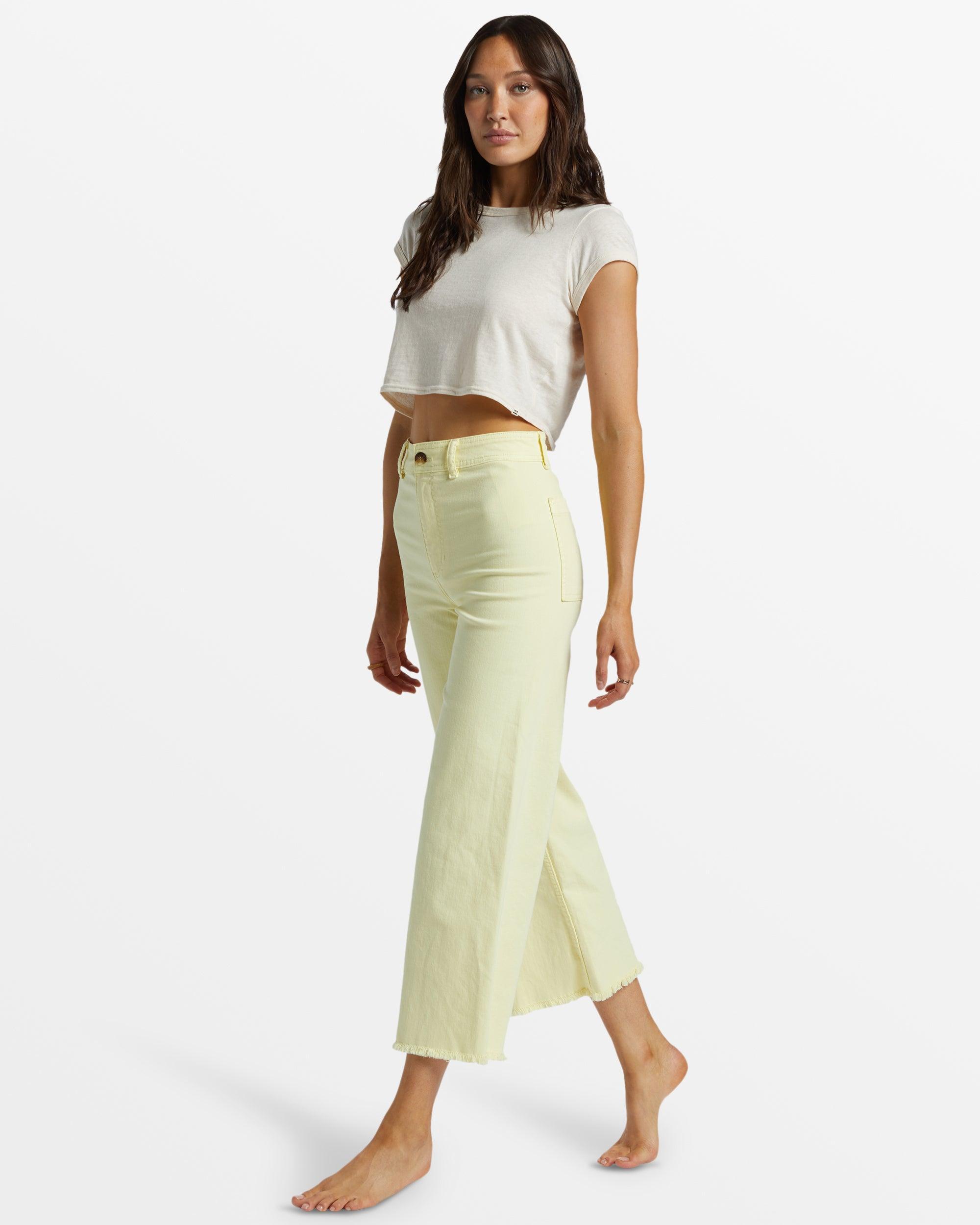 Free Fall High-Waist Pants - Mellow Yellow Female Product Image