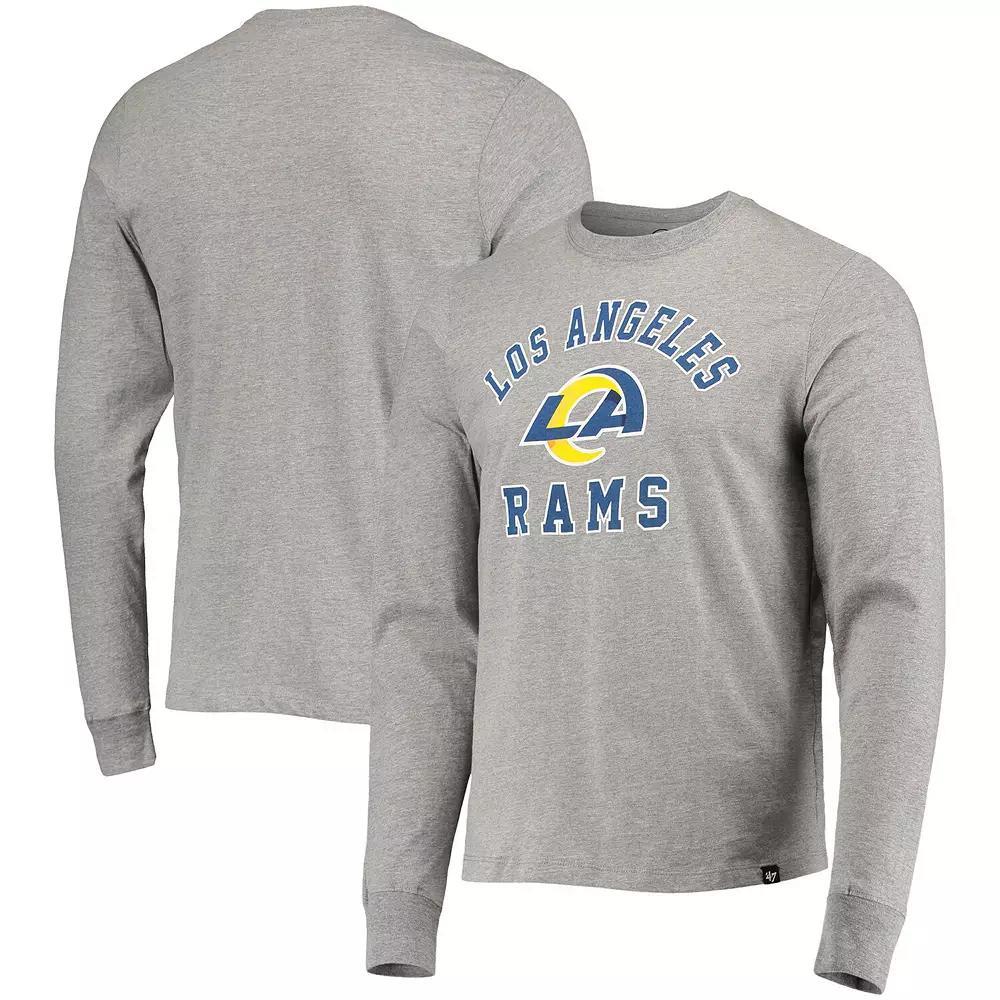 Men's '47 Heathered Gray Los Angeles Rams Arch Super Rival Long Sleeve T-Shirt, Size: Medium, Grey Product Image