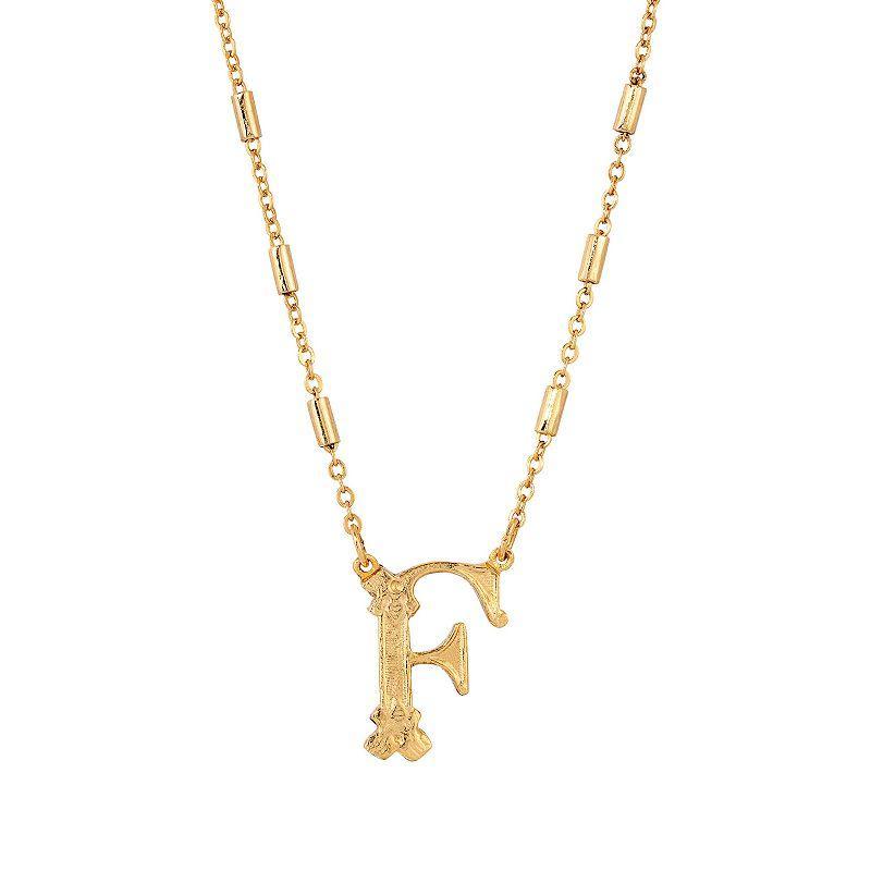 1928 Gold Tone Initial Necklace, Womens, Yellow L Product Image