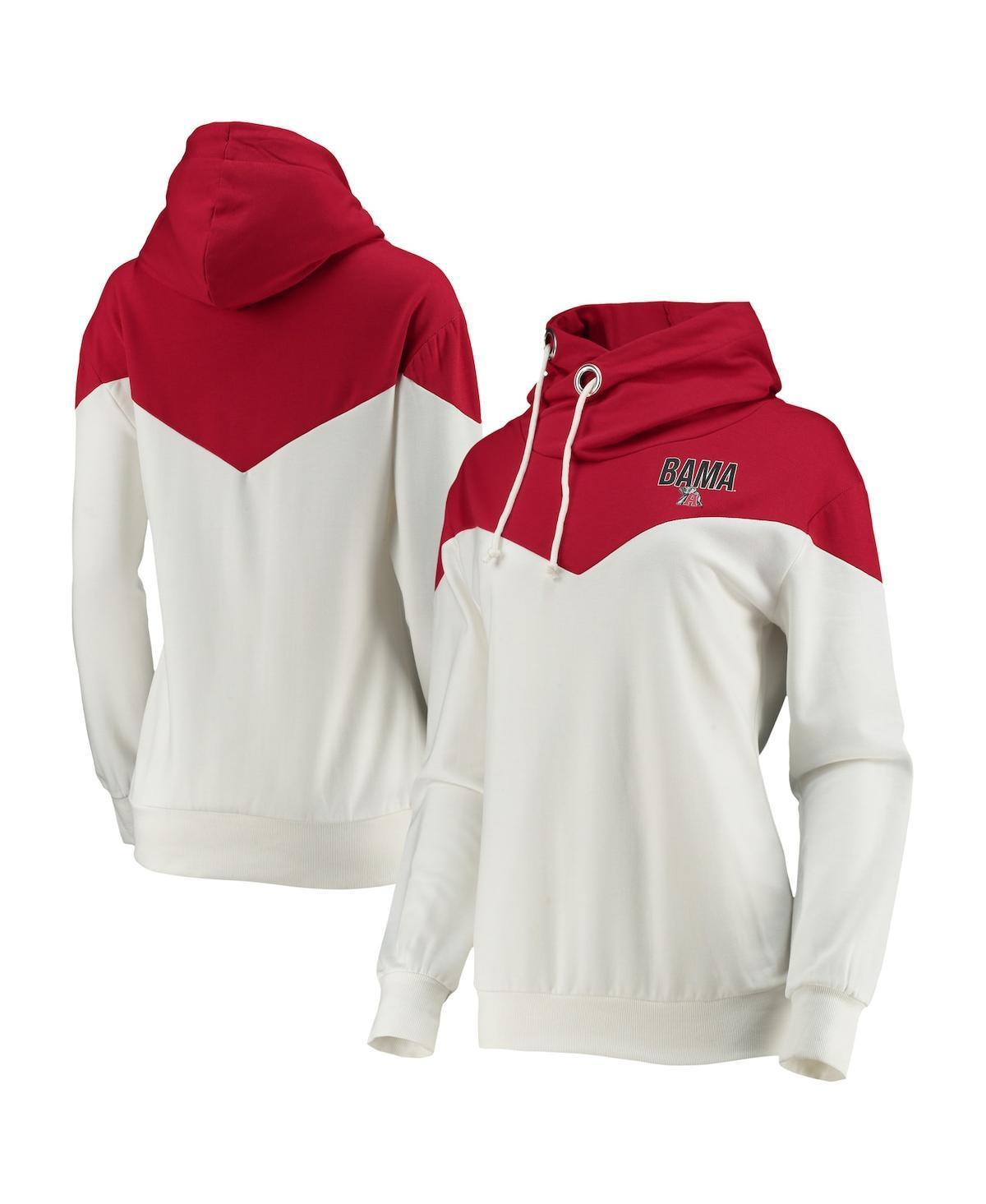 Womens Gameday Couture /Crimson Alabama Crimson Tide Old School Arrow Blocked Cowl Neck Tri-Blend Pullover Hoodie Product Image