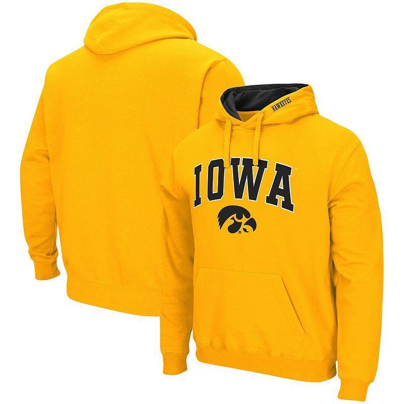 Men's Colosseum Maize Michigan Wolverines Arch & Logo 3.0 Pullover Hoodie,  Product Image