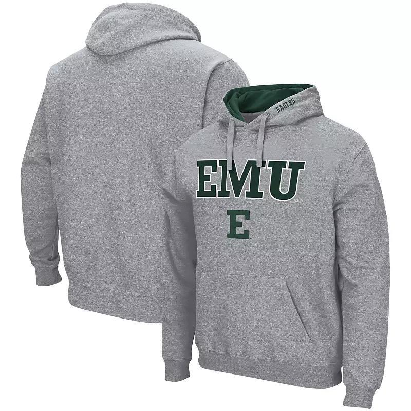 Men's Colosseum Heathered Gray Eastern Michigan Eagles Arch & Logo 3.0 Pullover Hoodie, Size: Medium, Nc2 Grey Product Image
