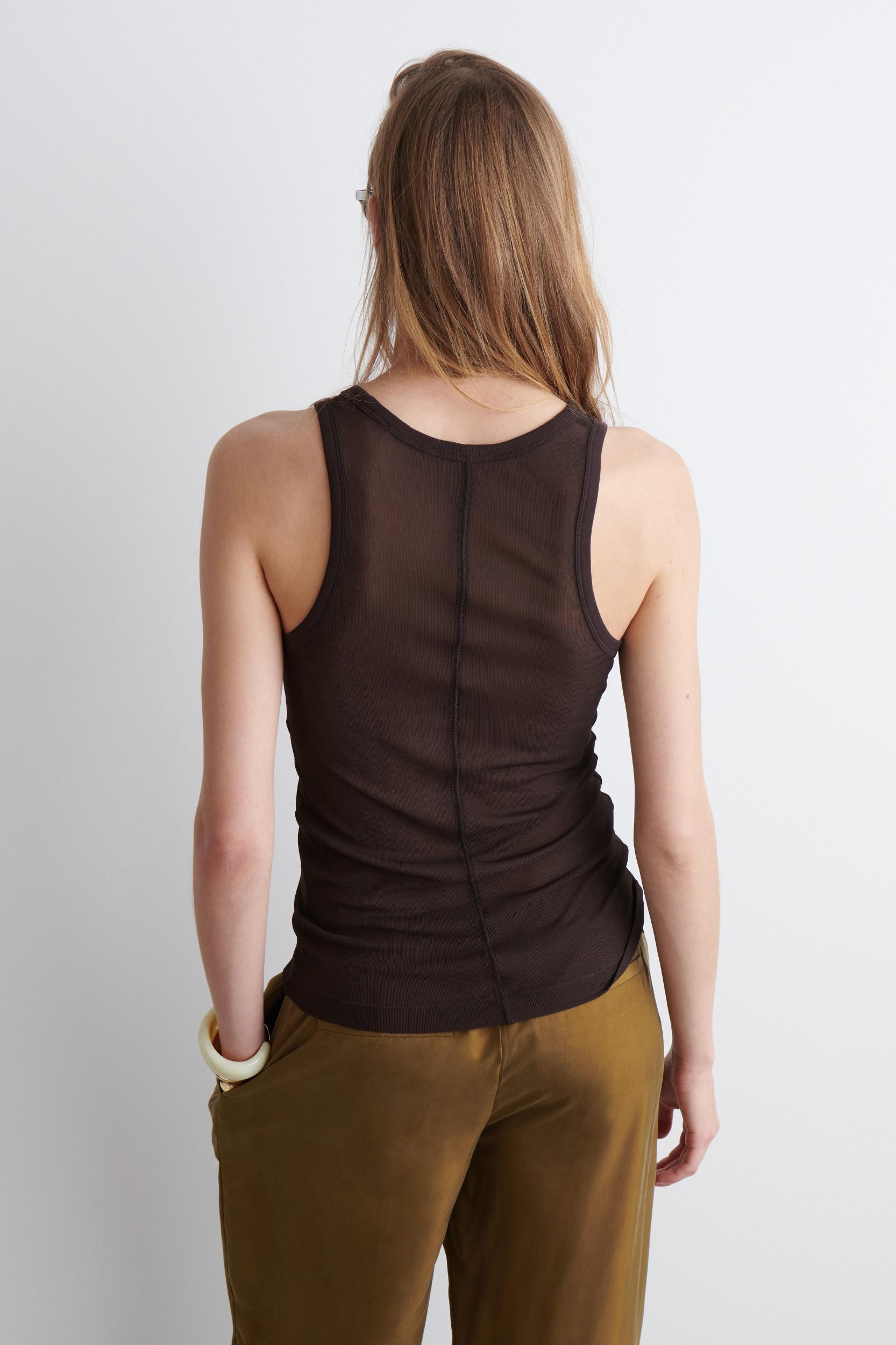 RIBBED SILK TANK TOP Product Image