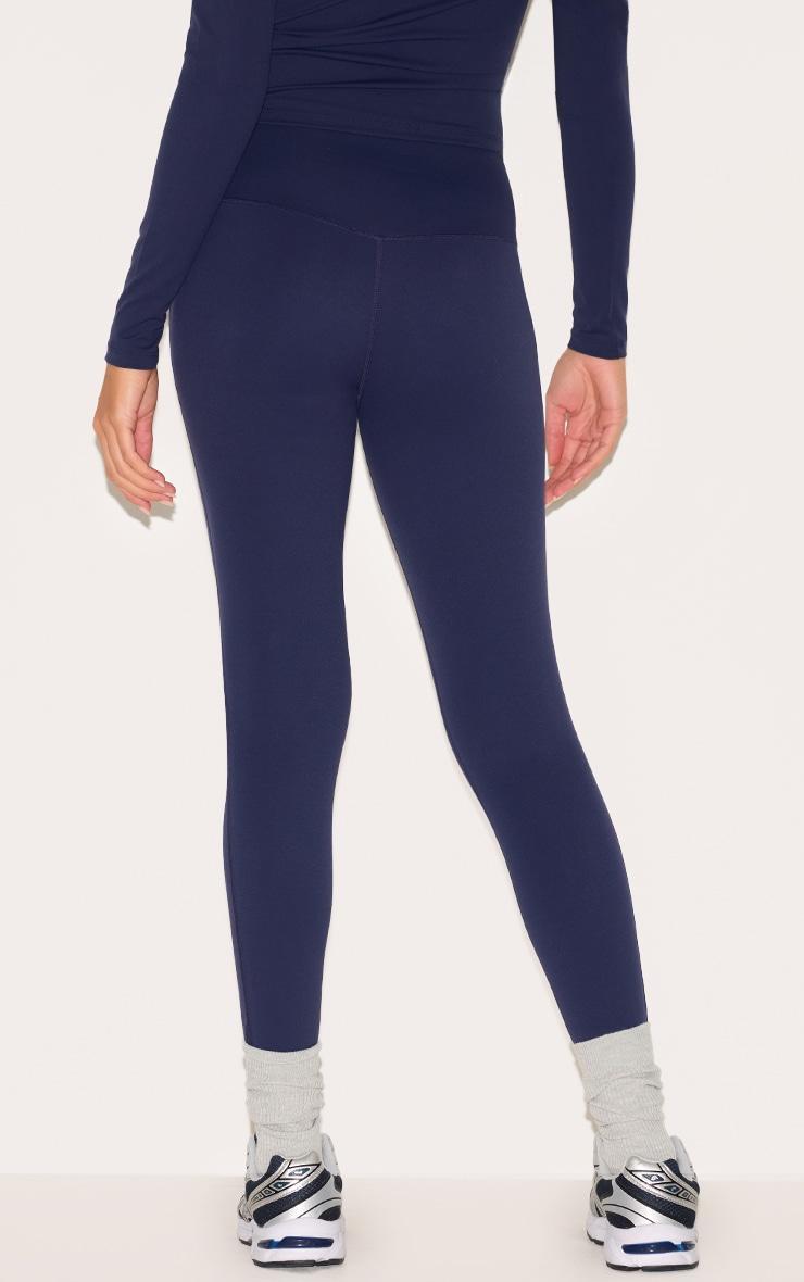 Navy Sculpt High Waist Gym Leggings Product Image