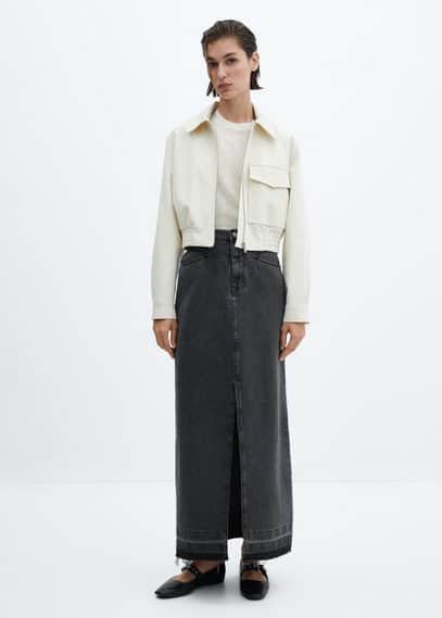 Mango Womens Denim Long Skirt Product Image