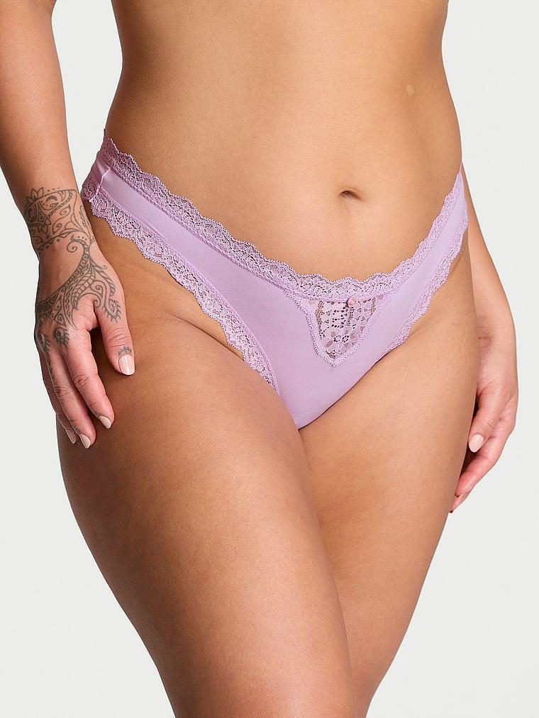 Lace-Trim Thong Panty Product Image