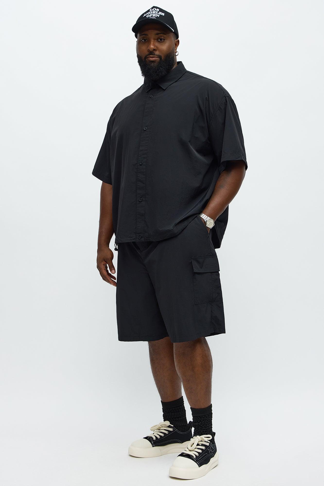 Super Baggy Philip Nylon Short - Black Male Product Image