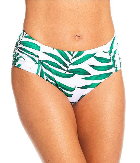 Gibson & Latimer Rainforest Palms Side Shirred Mid Rise Swim Bottom Product Image