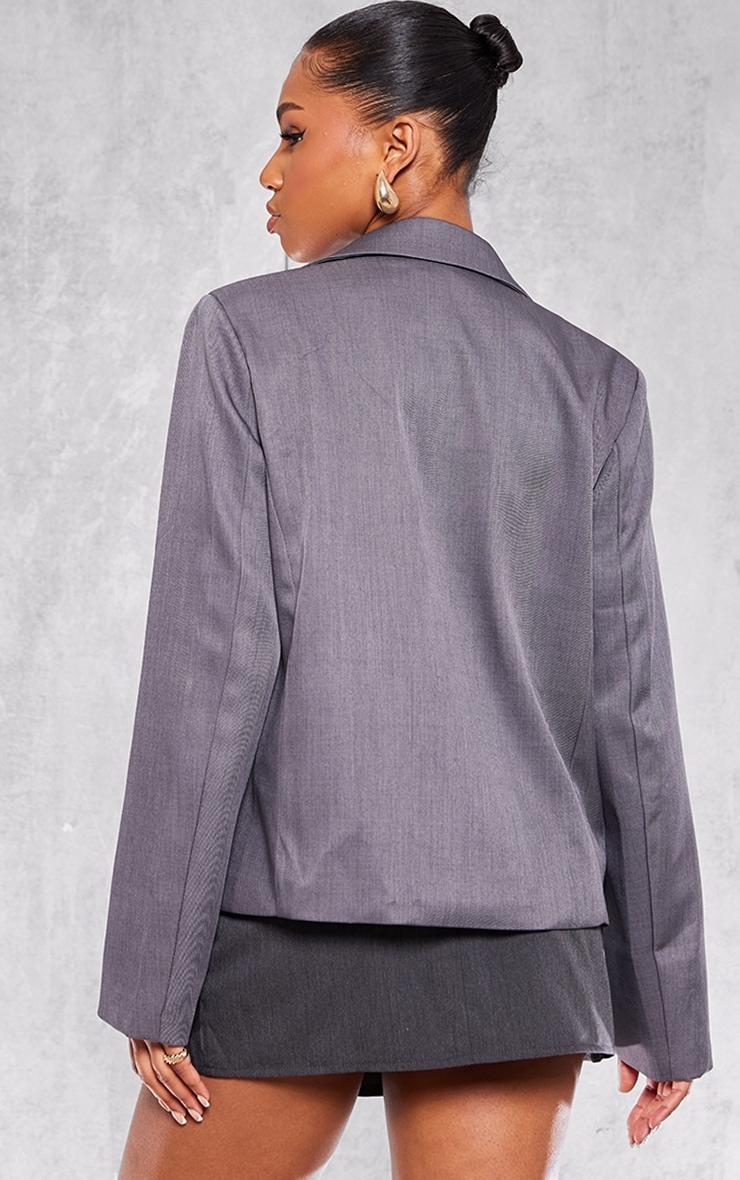 Grey Ribbon Detail Blazer Product Image