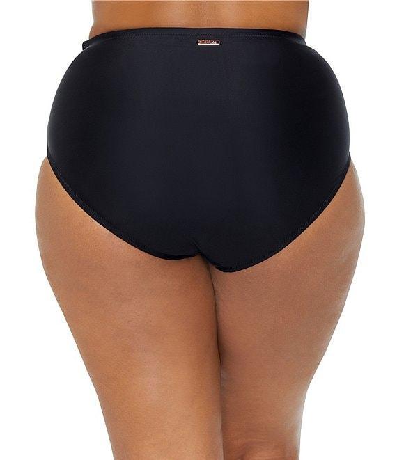 Raisins Curve Plus Size Malo Solid High Waist Shirred Swim Bottom Product Image