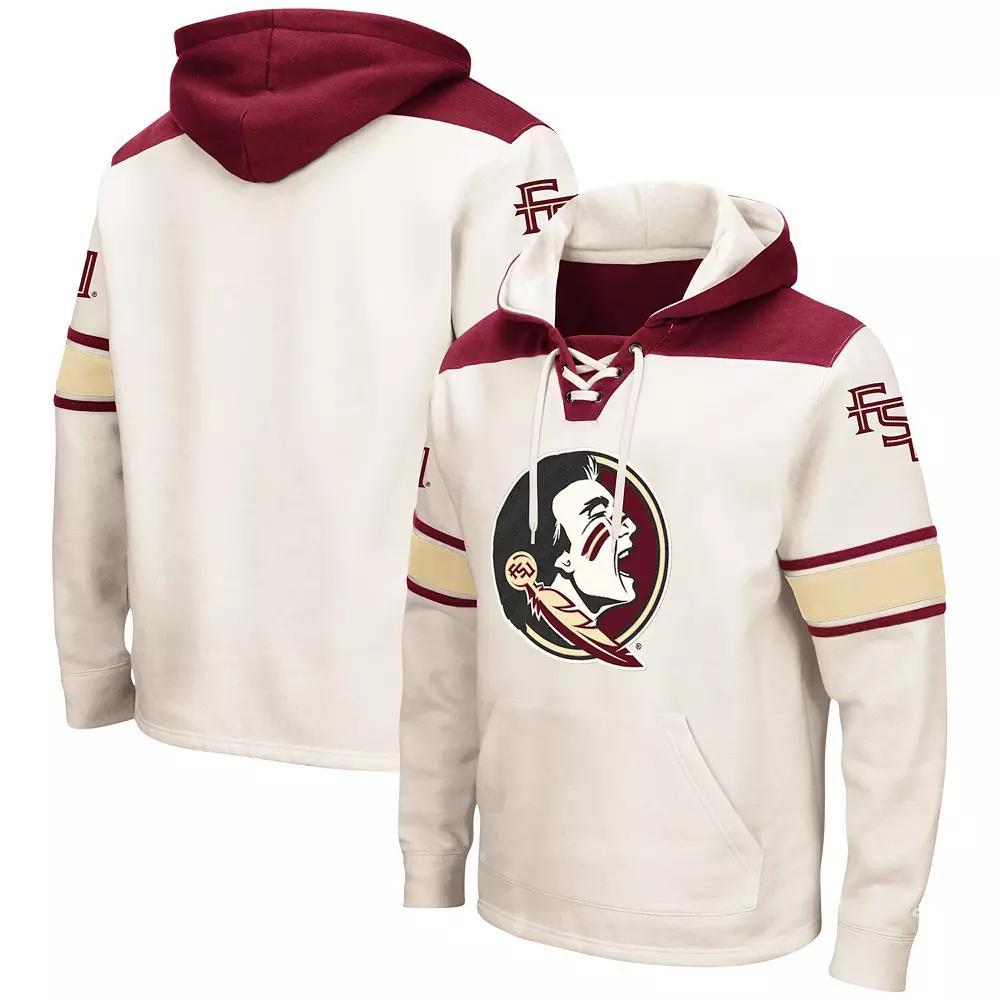 Men's Colosseum Cream Florida State Seminoles Big & Tall Hockey Lace-Up Pullover Hoodie,  Product Image